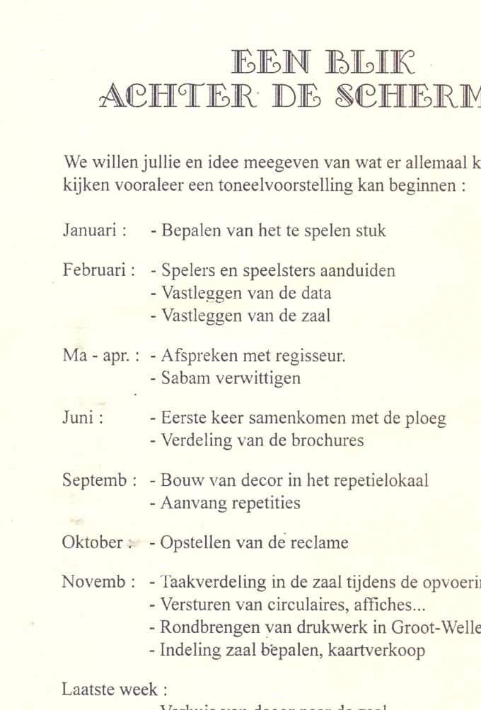 Hoe jaren geleden een toneelstuk tot stand kwam